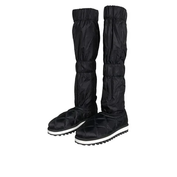 Dolce & Gabbana Black Quilted High Top Boots Sneakers Shoes - Picture 3 of 9